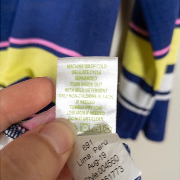 LILLY PULITZER Waverly Top in Sunstripe Multi 3/4 Sleeve Cotton Women's Small - Picture 5 of 5